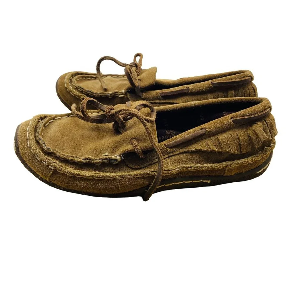Durango Kid Size 3 Brown Suede Santa Fe Low Rise 1”‎ Moccasins Loafers Shoes
